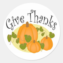 Thanksgiving Harvest Pumpkins Runt Klistermärke