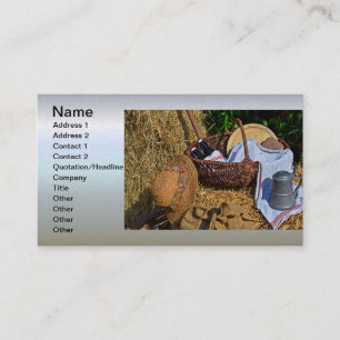 Thanksgiving Harvest Scene med Straw Hat - Basket Visitkort