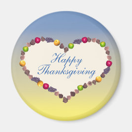Thanksgiving Heart - Blue and Gult Magnet