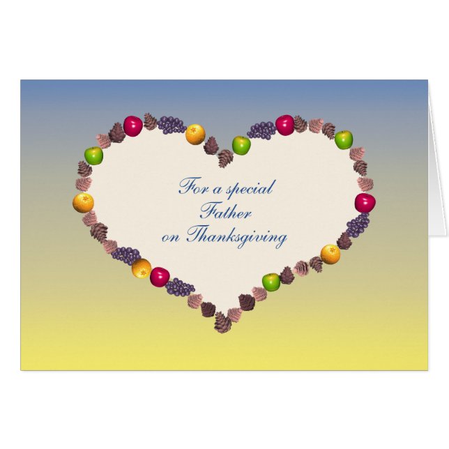 Thanksgiving Heart - för Far Hälsningskort (Framsidan Horizontal)