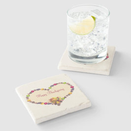 Thanksgiving Heart och Cornucopia Underlägg Sten