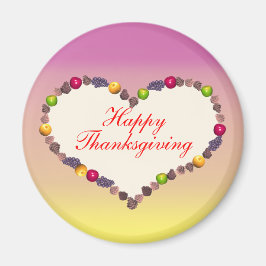 Thanksgiving Heart - Rosa och Gult Magnet