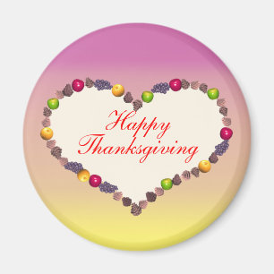 Thanksgiving Heart - Rosa och Gult Magnet