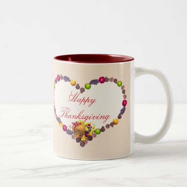 Thanksgiving Heart Två-Tonad Mugg (Höger)