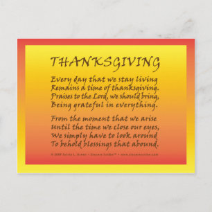 Thanksgiving Helg Vykort