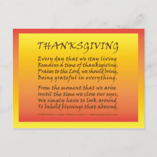 Thanksgiving Helg Vykort