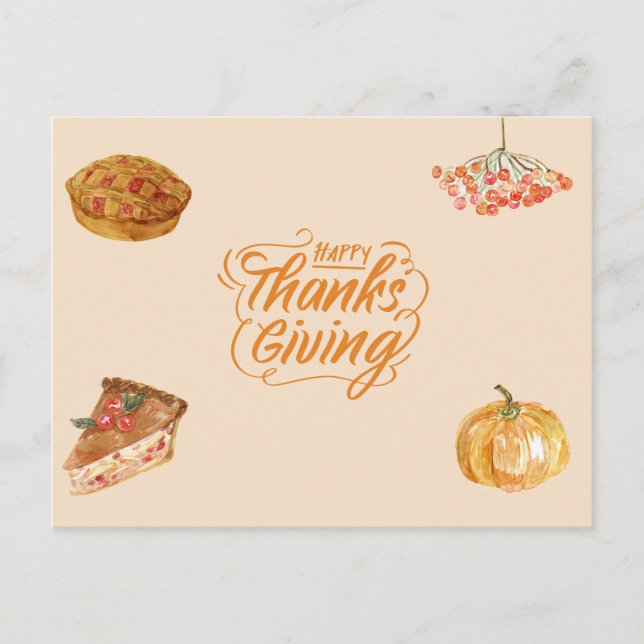 Thanksgiving Helg Vykort (Framsida)