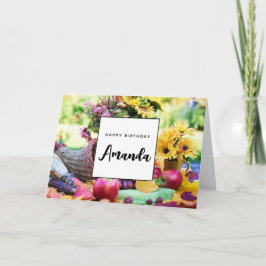 Thanksgiving Helgdag Autumn Harvest Bord Birthday Kort