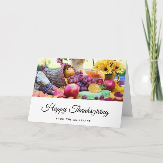 Thanksgiving Helgdag Autumn Harvest Bord Kort (Framsida)