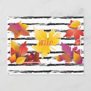 Thanksgiving Helgdag Fall Maple Löv Penseldekor Vykort
