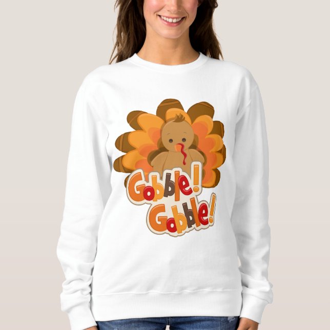 Thanksgiving Helgdag gobble sweatshirt T Shirt (Framsida)