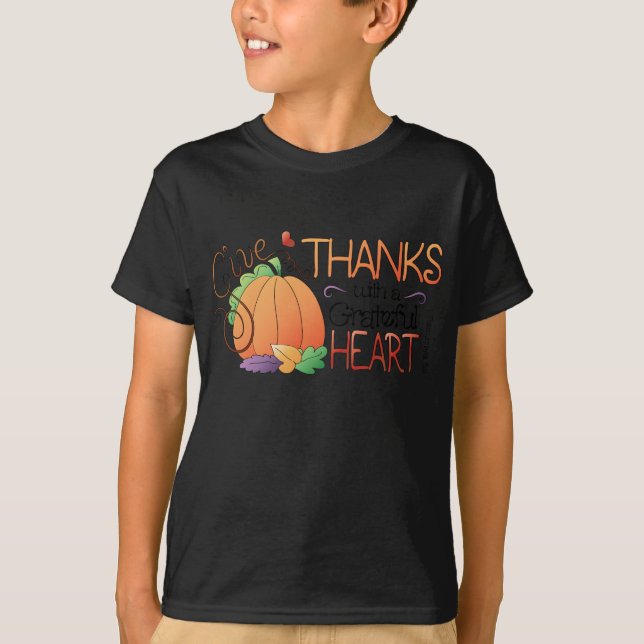 Thanksgiving Helgdag ord art t-shirt (Framsida)