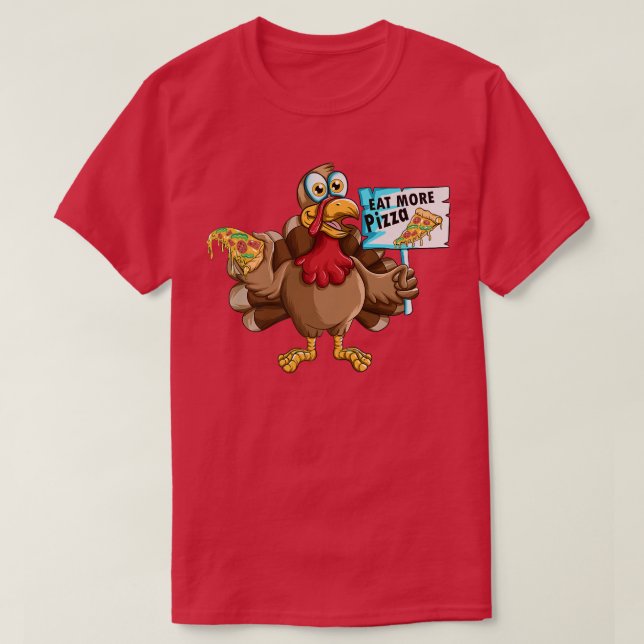 Thanksgiving Helgdag Turkiet Fast Food Eat More Pi T Shirt (Design framsida)