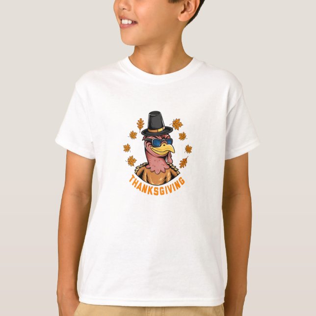 Thanksgiving Helgdag Turkiet med solglasögon T Shirt (Framsida)