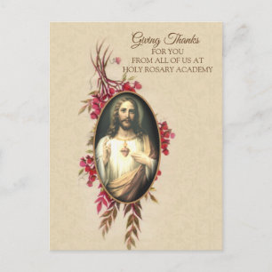 Thanksgiving Helig Hjärtat i Jesus höstBlommigt Vykort
