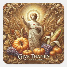 Thanksgiving Helig Hjärtat i Jesus Religiösa Fyrkantigt Klistermärke