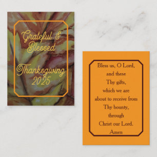 Thanksgiving Heliga Card - "Bless US, O Lord" Anteckningskort