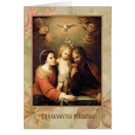 Thanksgiving Heliga Family Jesus Mary St Joseph Hälsningskort