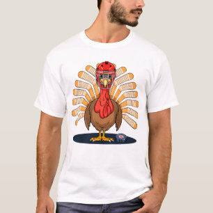Thanksgiving Hockey Funny Turkey Boys Manar T Shirt