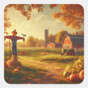 Thanksgiving/höst/fall på servergruppen fyrkantigt klistermärke