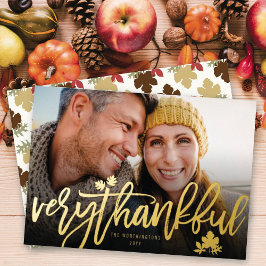 Thanksgiving Höst löv Brushed-skriptfoto