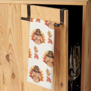 Thanksgiving Höst löv Gobble Kökshandduk