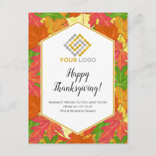 Thanksgiving Höst löv Logotyp visitkort Vykort