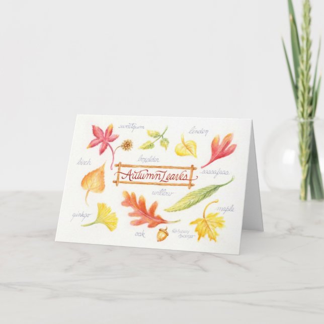 Thanksgiving-Höst löv-mappat gratulationskort Kort (Framsida)