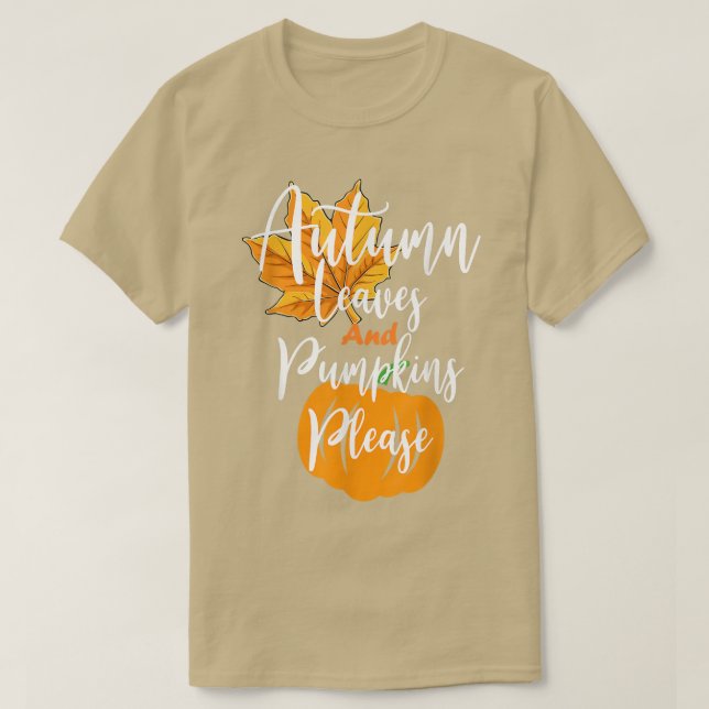 Thanksgiving Höst löv och pumpor, klipp T Shirt (Design framsida)