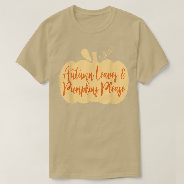 Thanksgiving Höst löv och pumpor, klipp T Shirt (Design framsida)