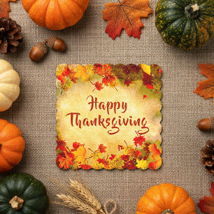 Thanksgiving Höst löv på gammal Papper bakgrund Underlägg Papper