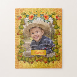 Thanksgiving Höstblomma, Löv och solros Pussel