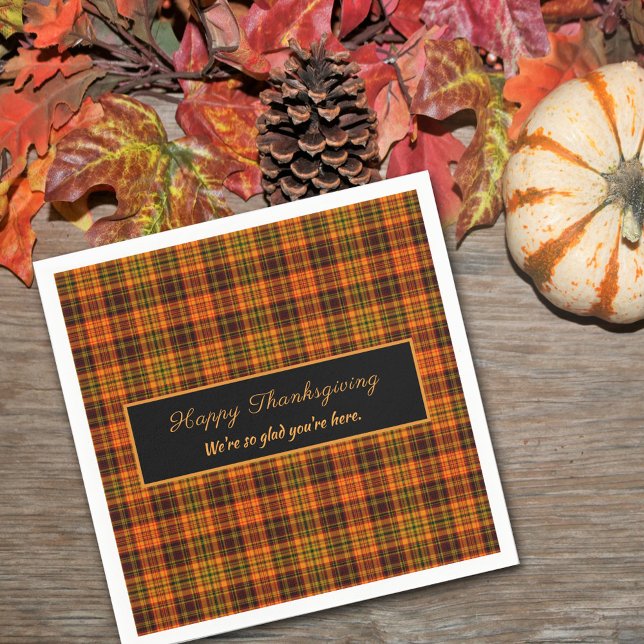 Thanksgiving Hösten Tartan Play Höst färger Pappersservett (Skapare uppladdad)