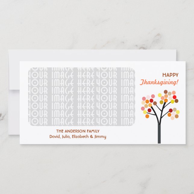 Thanksgiving Hösten Träd Julkort (Framsida)