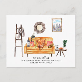 Thanksgiving Hösten Turkiets Flytta Meddelande Vykort