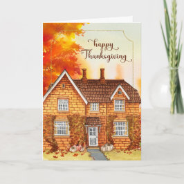 Thanksgiving Hösthem med pumpor Helgkort