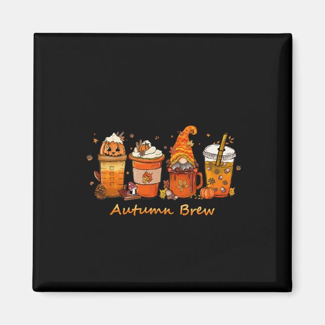 Thanksgiving Hösthöns Brew Fall Coffee Pumpkin Spi Magnet (Framsidan)