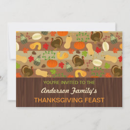 Thanksgiving - höstkalkoner i Party Inbjudningar