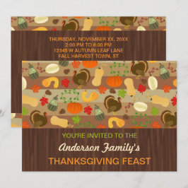 Thanksgiving - höstkalkoner i Party Inbjudningar