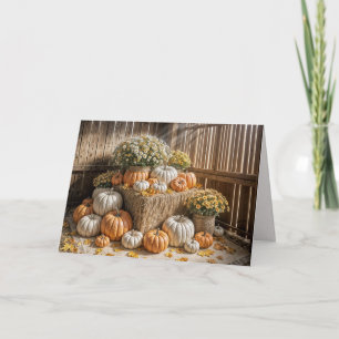 Thanksgiving Höstpumpor och Morsa på en barn Kort