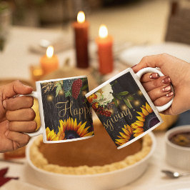 Thanksgiving höstskörden i Happy thanksgiving Kaffemugg
