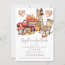 Thanksgiving Höstvattenfärg Lastbil