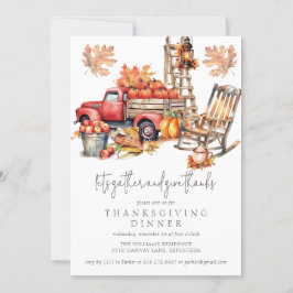 Thanksgiving Höstvattenfärg Lastbil Inbjudningar