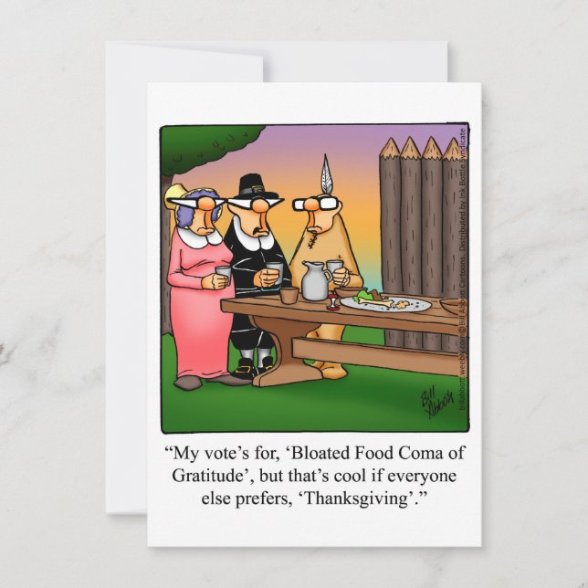 Thanksgiving Humor - "Food Coma" - Middagsinbjudni Inbjudningar (Framsida)