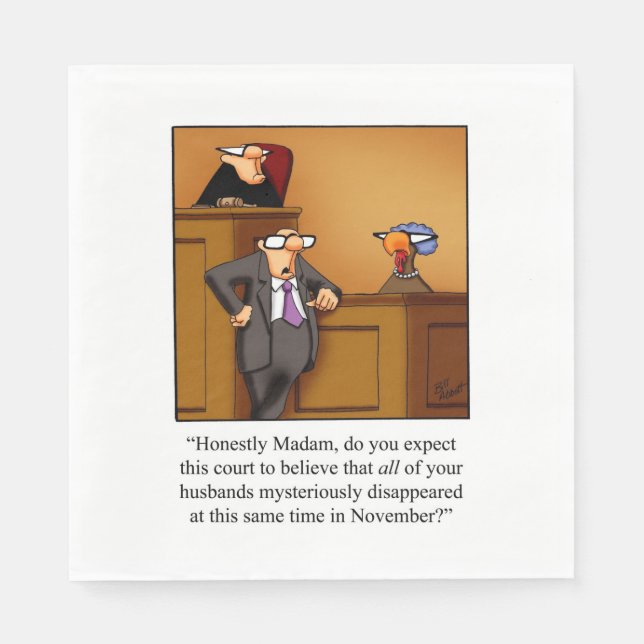 Thanksgiving Humor Helgdag Napkins Pappersservett (Framsidan)