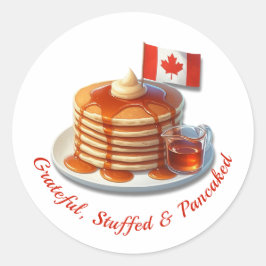 Thanksgiving Humor Kanada | Maple Pancakes & Fall Runt Klistermärke