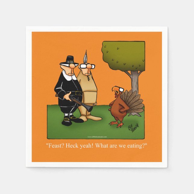 Thanksgiving Humor Papper Cocktail Napkins Pappersservett (Framsidan)