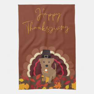 Thanksgiving Hund Turkiet med Paj könscellet Kökshandduk