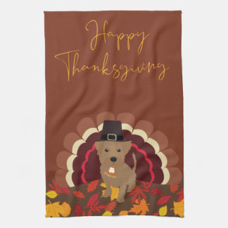 Thanksgiving Hund Turkiet med Paj könscellet Kökshandduk