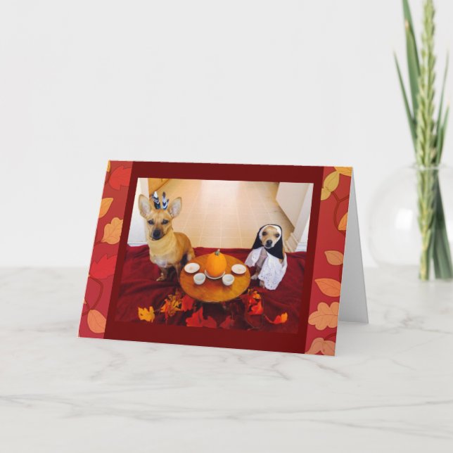 Thanksgiving Hundar Helgkort (Framsida)